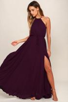 Lulus | Essence Of Style Plum Purple Maxi Dress | Size X-small | 100% Polyester