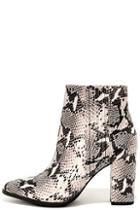 Seychelles Accordion Black And White Python Leather Ankle Boots