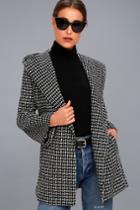Jack By Bb Dakota | Ilora Black And White Hooded Jacket | Size X-small | 100% Polyester | Lulus