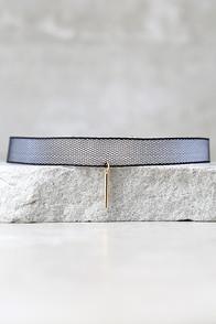 Lulus Ready And Waiting Black And Gold Choker Necklace