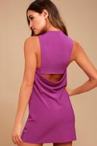 Lulus Streamlined Style Magenta Cutout Dress