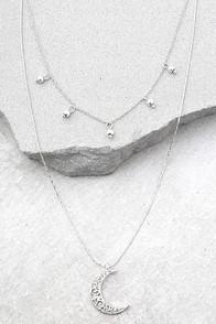 Lulus Celestial Charm Silver Layered Necklace