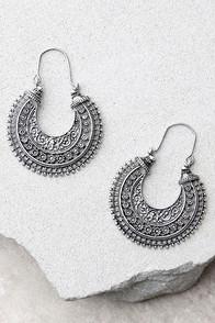 Lulus Worldly Wisdom Silver Earrings