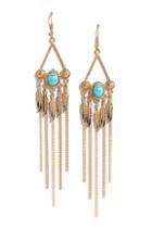 Lulu*s Mighty Jungle Turquoise And Gold Earrings