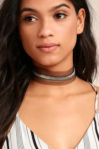 Vanessa Mooney Doris Silver And Black Choker Necklace