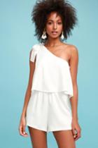 Destined For Chicness White One-shoulder Romper | Lulus