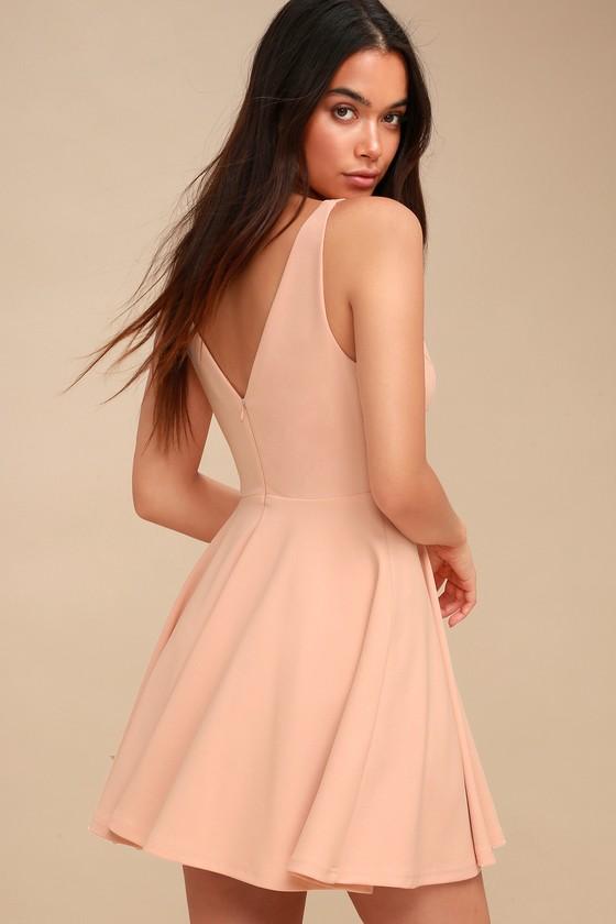 Darling Delight Blush Skater Dress | Lulus