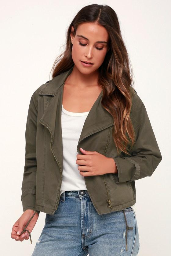 Others Follow Loaded Olive Green Moto Jacket | Lulus