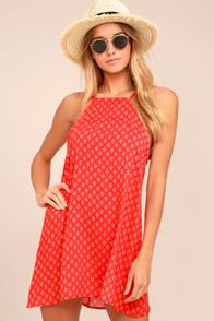 Lulus Abracadabra Red Print Shift Dress