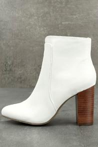 Mia Rosebud White Ankle Booties