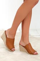 Jacobies Gulf Of Mexico Tan Espadrille Slide Wedges