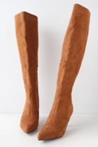 So Me Cherrie Camel Suede Knee-high High Heel Boots | Lulus
