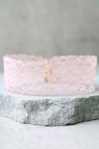 Lulus Swoon As Possible Blush Pink Lace Choker Necklace