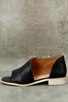 Mi.im Shania Black D'orsay Peep-toe Flats