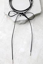 Lulus Echo In Time Black And Silver Wrap Necklace