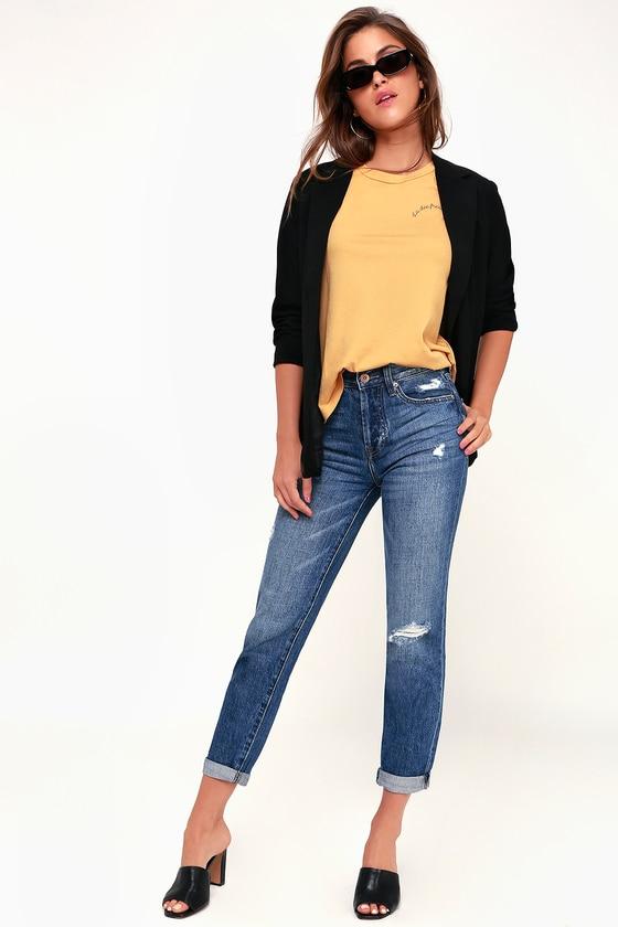 Pistola Presley Medium Wash High-waitsed Distressed Boyfriend Jeans | Lulus