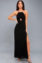 Tavik | Sloan Black Backless Maxi Dress | Size X-small | Lulus