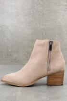 Illusion Taupe Suede Pointed Ankle Booties | Lulus