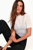 Lush Make Reservations Black And White Polka Dot Crop Top | Lulus