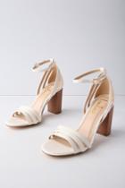 Shayla White Ankle Strap Heels | Lulus