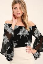 Jealous Tomato All I Want Is You Black And White Off-the-shoulder Top