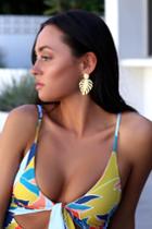 Monstera Magic Gold Leaf Earrings | Lulus