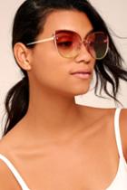 Lulus | Butterfly Effect Light Gold And Orange Ombre Sunglasses | 100% Uv Protection