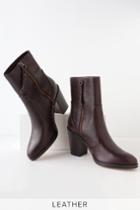 Splendid Roselyn Deep Plum Leather Mid-calf Booties | Lulus