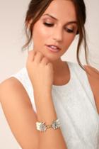 Lulus | Charming Grace Gold And Pearl Rhinestone Bracelet