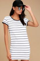 Rhythm Essentials Blue And White Striped Shirt Dress