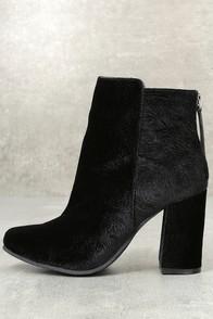 Naughty Monkey Nadonna Black Velvet Ankle Booties