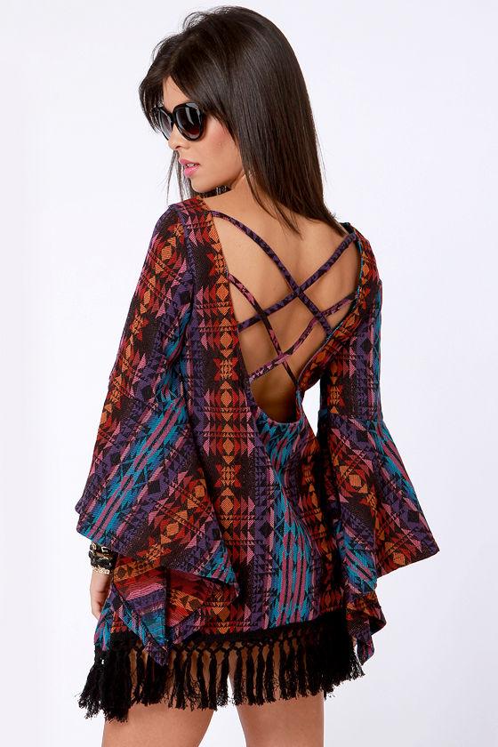 Gypsy Junkies Mimi Native Rainbow Print Tunic