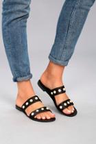 Machi Xandra Black Pearl Slide Sandals