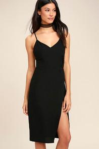 Lulus Making Eyes At You Black Midi Dress