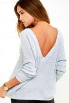 Lulus Just For You Light Grey Backless Sweater