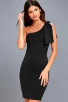 Lulus Save A Dance Black One-shoulder Bodycon Dress