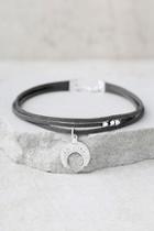 Lulus Forever Grateful Silver And Dark Grey Layered Choker Necklace