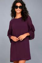 Lulus Move And Shake Plum Purple Shift Dress