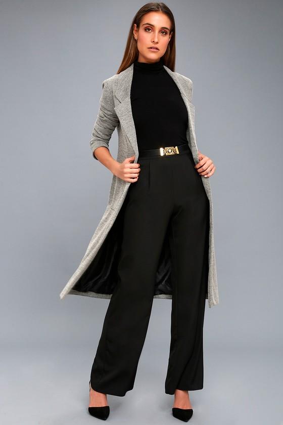Press Release Black Wide-leg Pants | Lulus