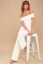 Lulus | Alleyoop White Off-the-shoulder Jumpsuit