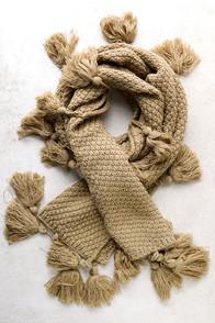 Lulus Northern Hemisphere Khaki Knit Scarf