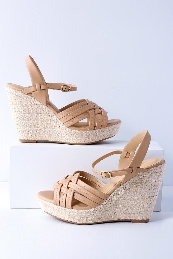 City Classified Amber Nude Espadrille Wedges | Lulus