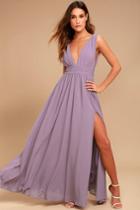 Lulus | Heavenly Hues Dusty Purple Maxi Dress | Size X-small | 100% Polyester