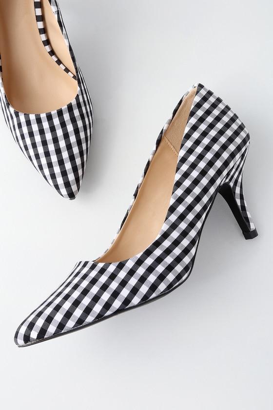 Qupid Buchanan Black And White Gingham Pumps | Lulus