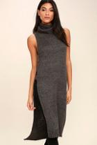 Rd Style Double The Delight Grey Turtleneck Maxi Top