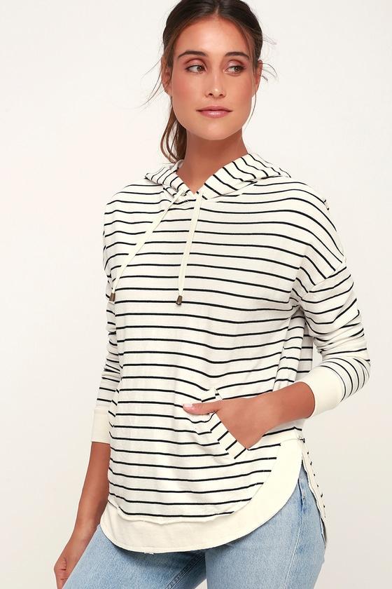 Z Supply Dakota Ivory Striped Pull-over Hoodie | Lulus