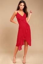Keepsake Aster Red Midi Dress