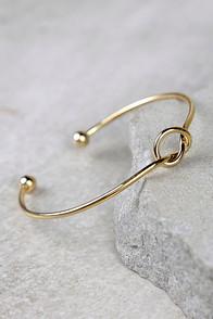 Lulus Let's Tie The Knot Gold Bracelet