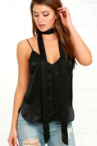 Lulus Tie Me Over Black Top