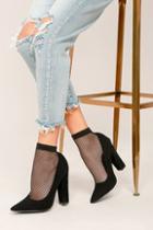 Shoe Republic La Gia Black Fishnet Pumps